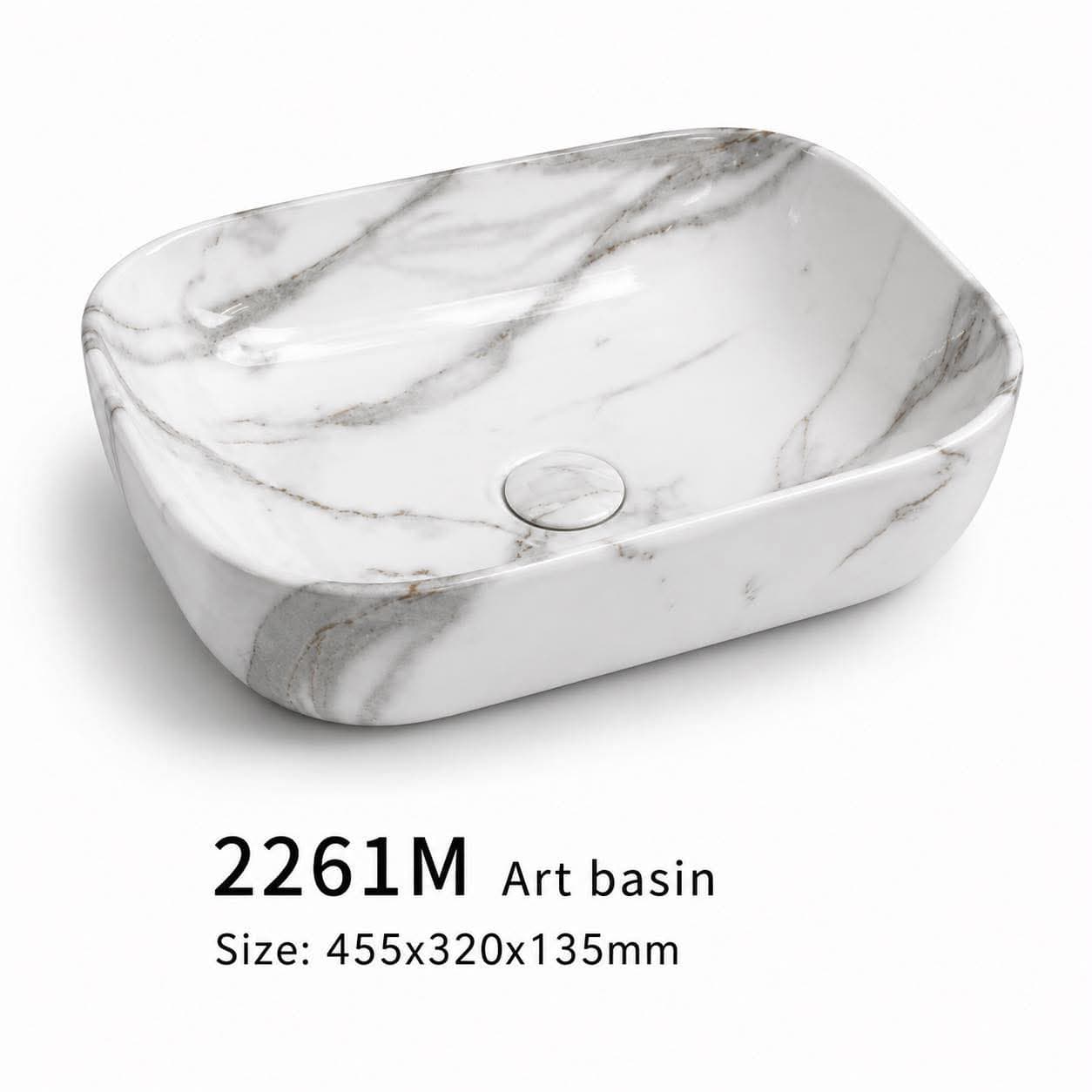 2261M Calacatta marble pattern art basin