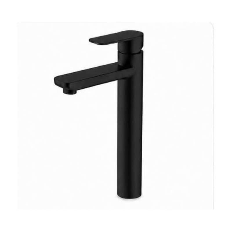 16A34B matte black curved tall basin mixer